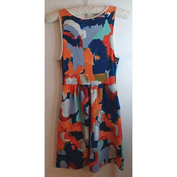 Anthropologie Postmark Watercolor Dress Womens 0 Fit And Flare Short Sleeveless - Picture 3 of 8